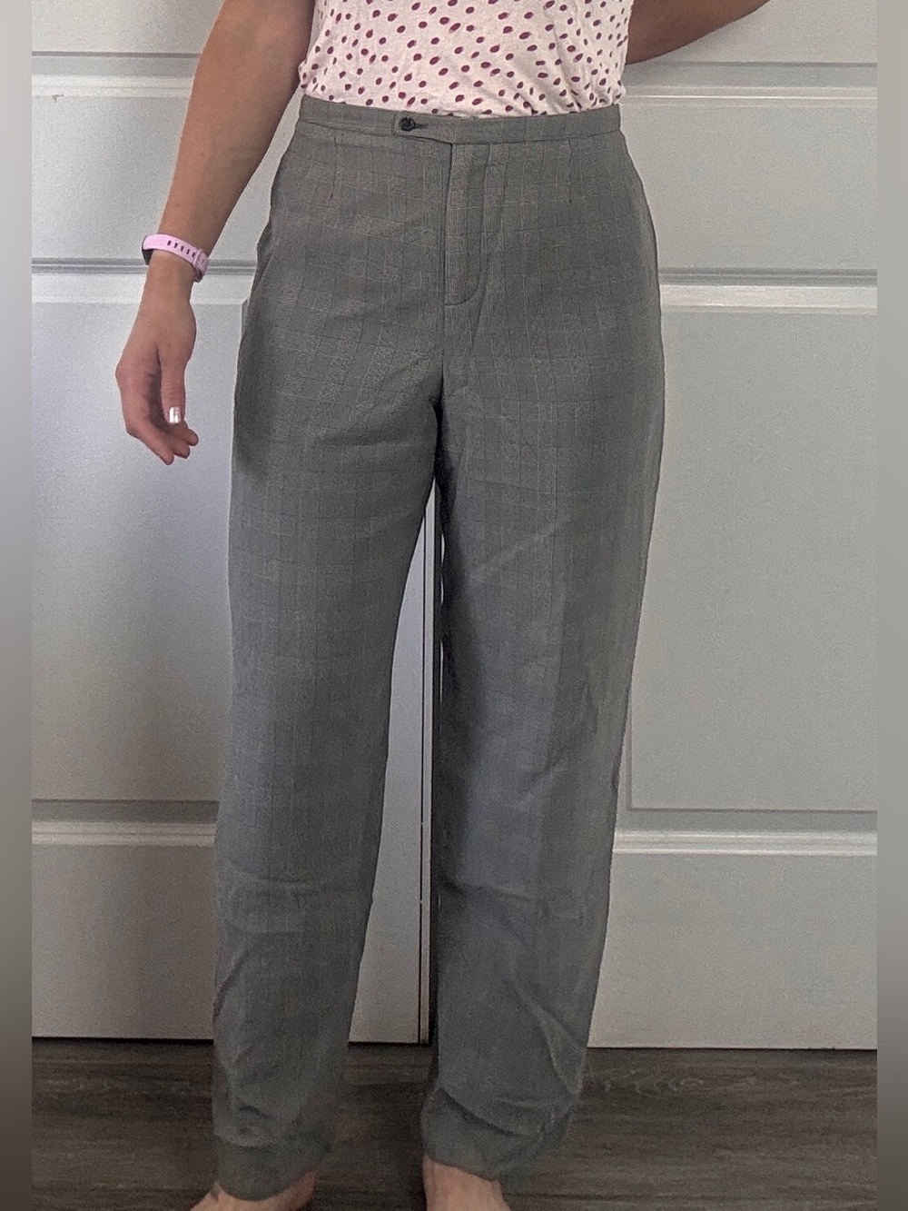 Vintage Harve Benard Grey Plaid High Rise Trousers